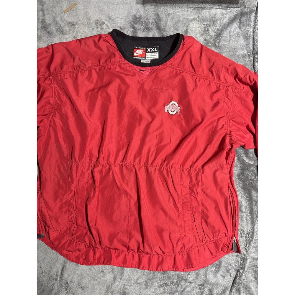 Ohio State Buckeyes Nike Team Sport vintage jacket 2XL XXL red lightweight 90s
